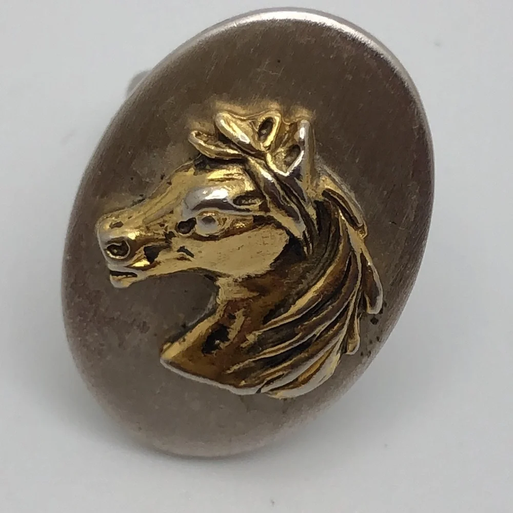 VTG Equestrian Cuff Links Silver Gold Stylish